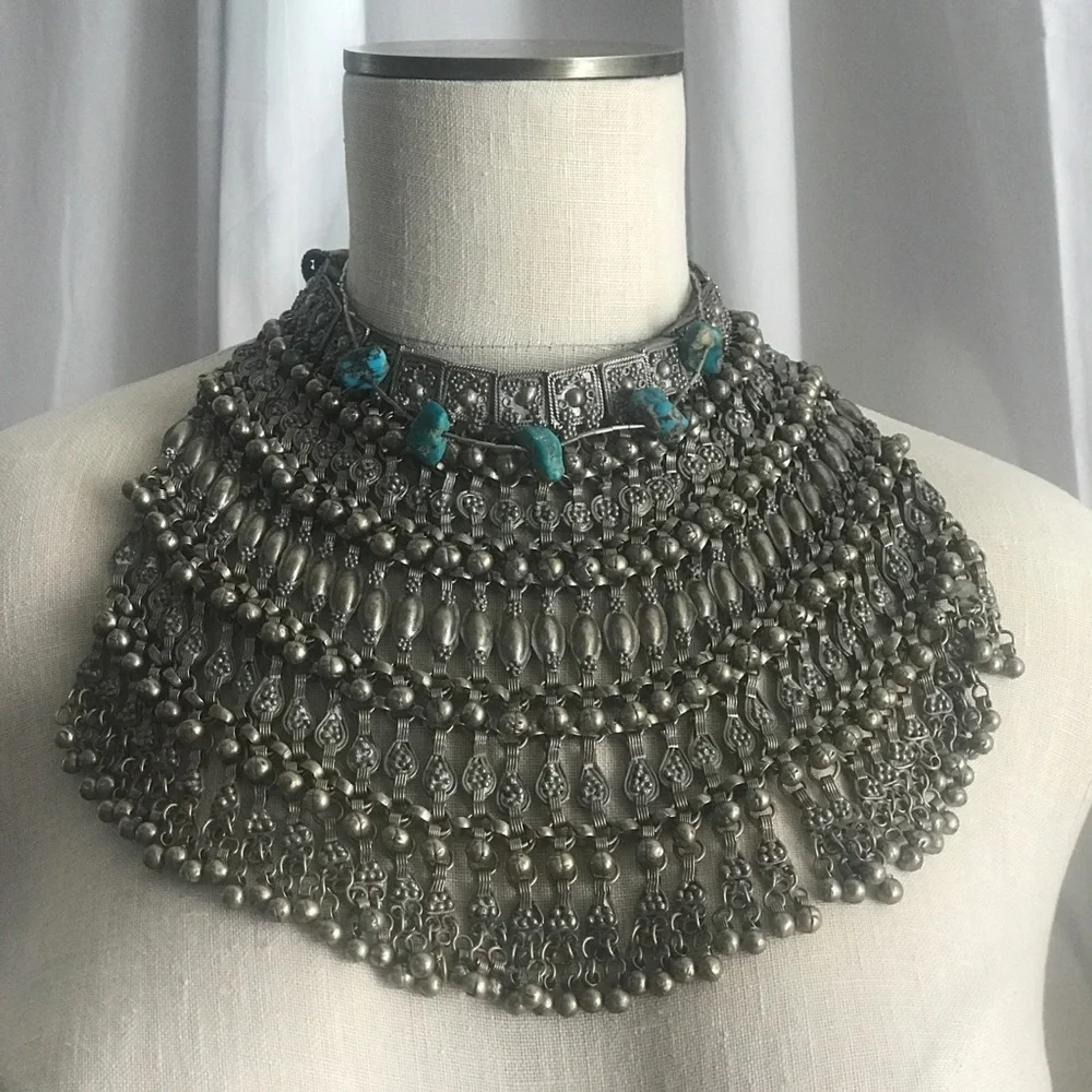 SOLD Gypsy- VTG Bohemian Festival Necklace Belly dancer Lebanon Egyptian - Picture 4 of 10
